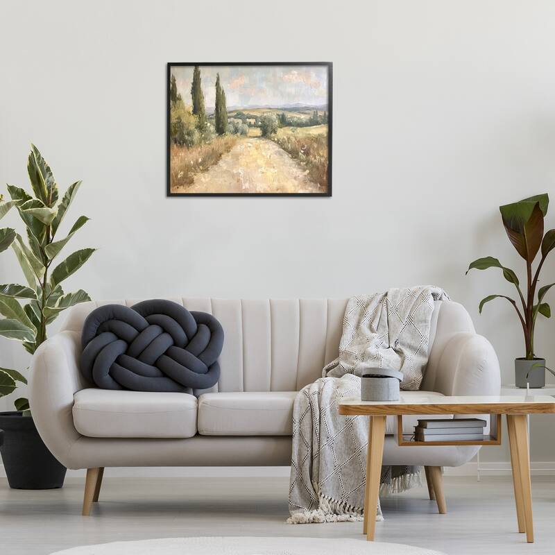 Stupell Rural Trail Landscape Framed Giclee Art Design By Petal Prints Design