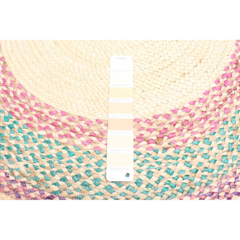 ECARPETGALLERY Braided Weave Palas Denizli Cream Jute Rug - 3'3 x 3'3