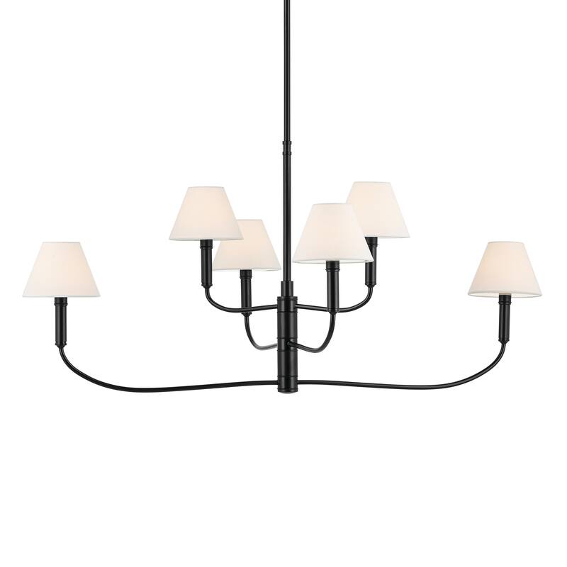 Eadie 41 Inch 6 Light Chandelier in Black