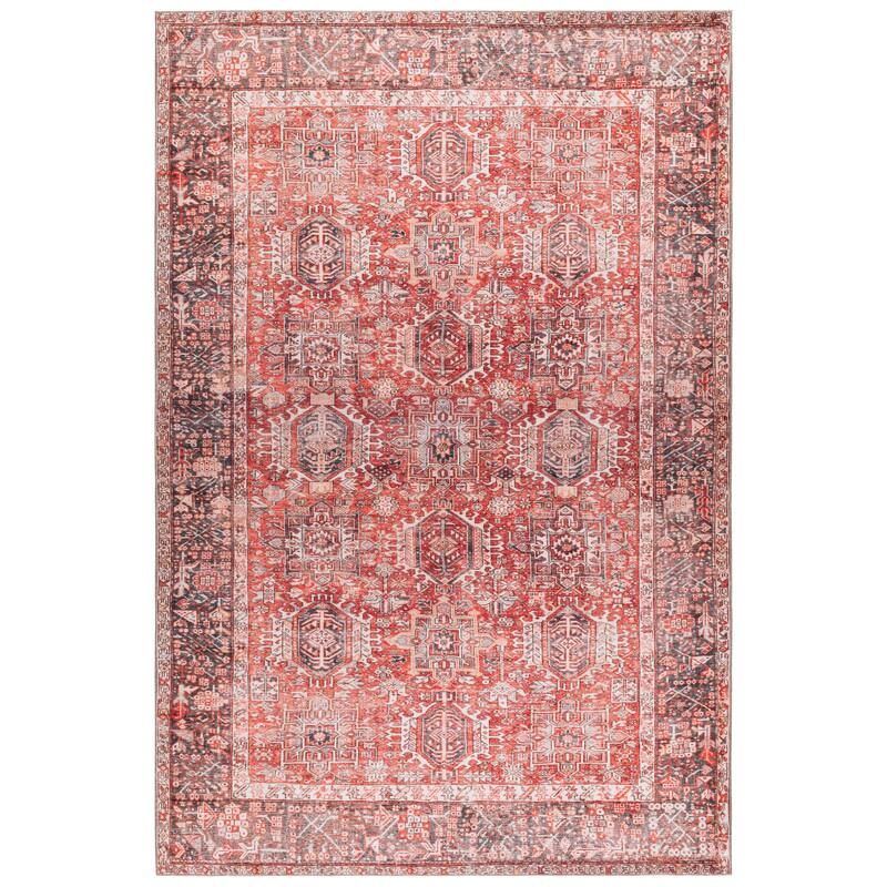 SAFAVIEH Vintage Heriz Raphaele Machine Washable Rug - Red/Grey - 4' x 6'