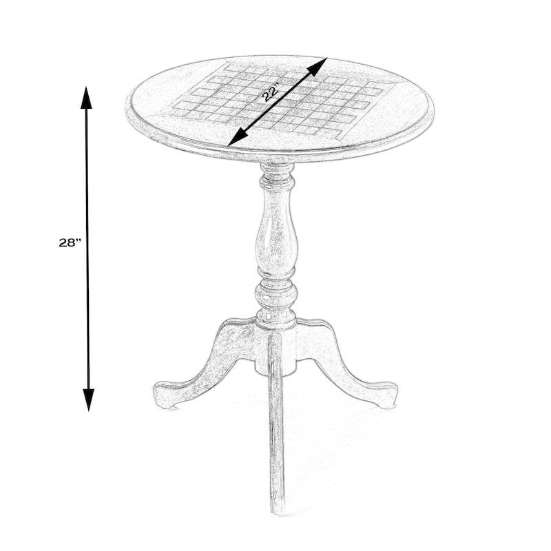 Colbert 22 in. W Round Wood Pedestal Game/Accent Table