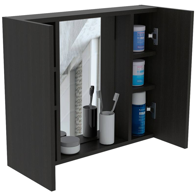Medicine Cabinet, Double Door, Mirror, One External Shelf