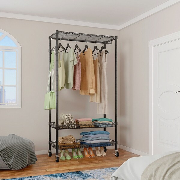 Wire Garment Rack Heavy Duty Clothes Rack Garment Rack Adjustable