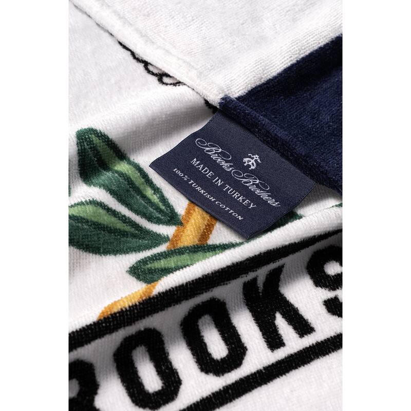 Brooks Brothers Logo Crest Beach Towels - White