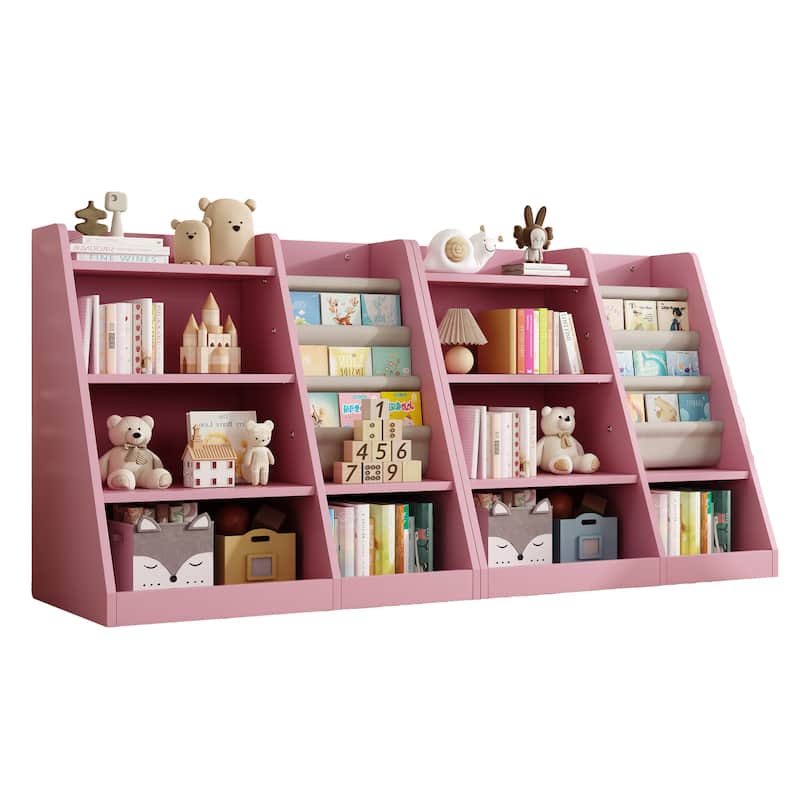 Wooden Toy Storage Organizer Cabinet Kids Bookshelf Children Bookcase