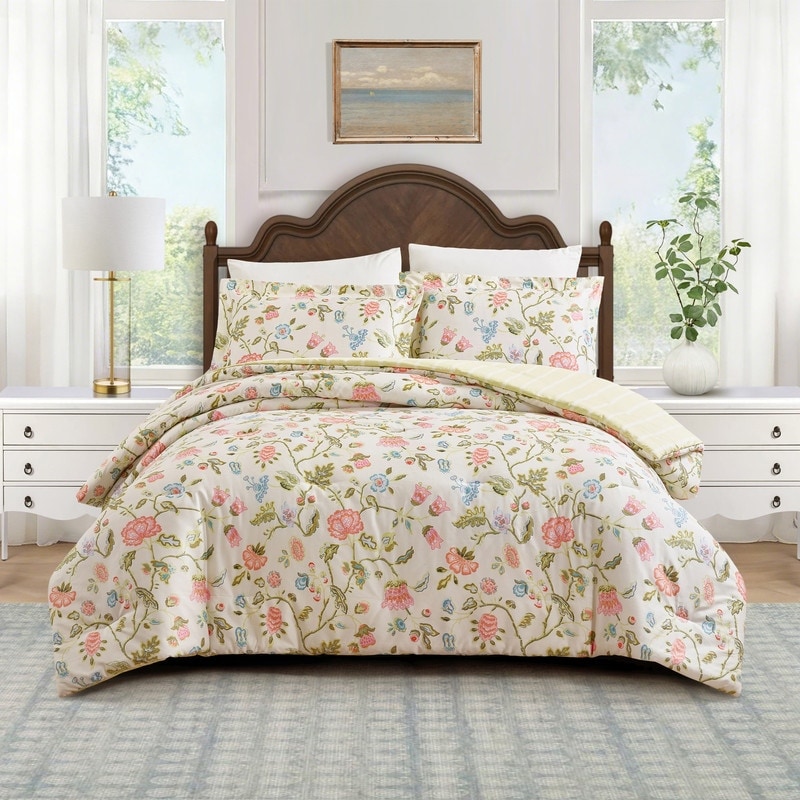 Spartina 449 Sugar Mill Jacobean 3-Piece Reversible Cotton Sateen Comforter Set