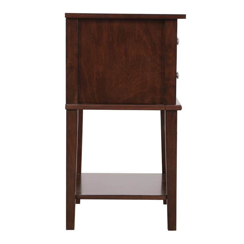 Cappuccino Nightstand 28x22x16 Contemporary Bedside Table with Open Shelf Storage, Rich Finish and Durable Design