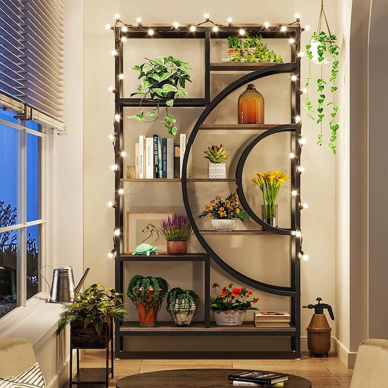 71 inches Bookshelf Bookcase, Industrial 8-Tiers Display Shelving Unit