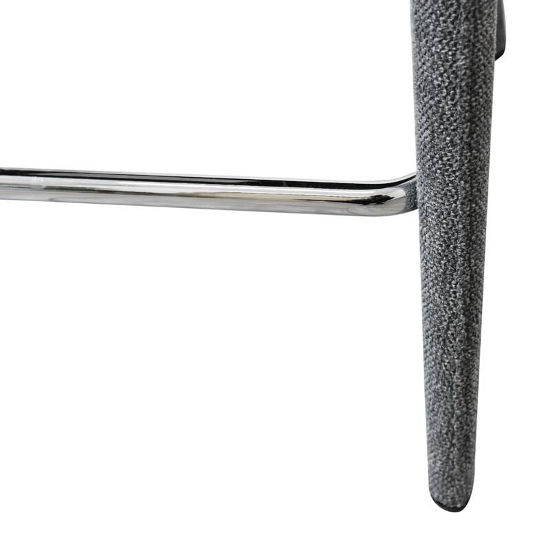 Modern Counter Height Bar Stool with Arms 25-Inch Low Back Upholstered Fabric Seat Metal Frame - 22" x 21" x 35"