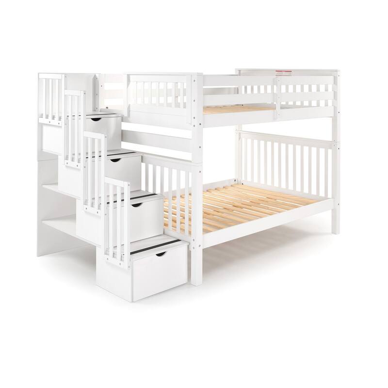 Taylor & Olive Trillium Full over Full Stairway Bunk Bed