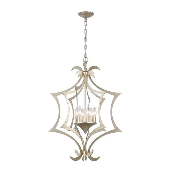 slide 2 of 5, Delray 6-Light Pendant in Aged Silver