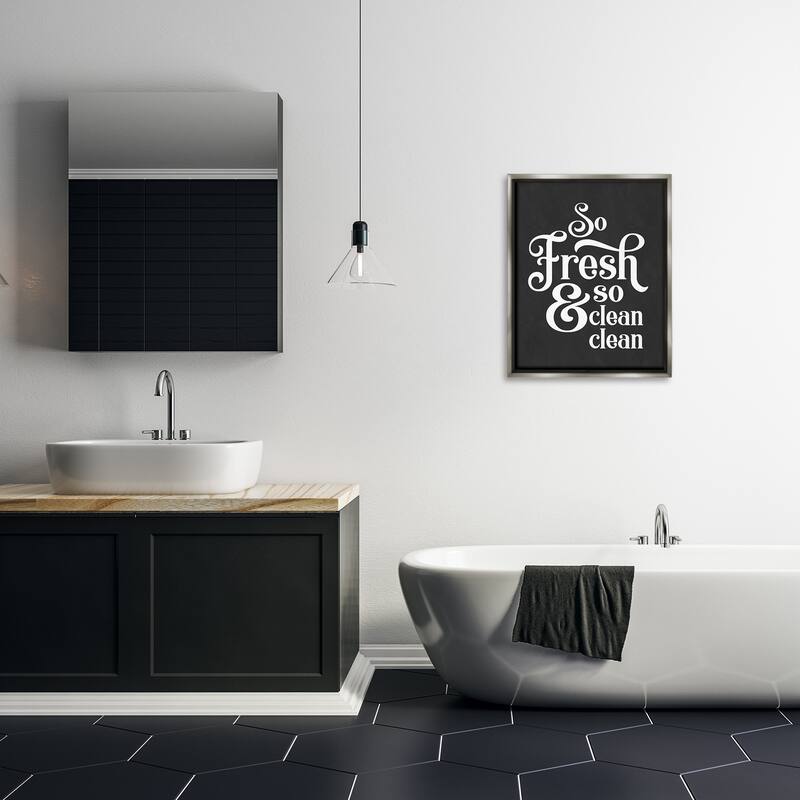 Stupell So Fresh So Clean Laundry Phrase Vintage Typography Floater Frame - Grey