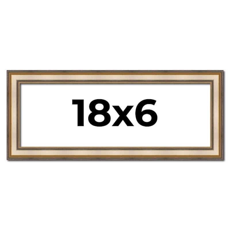 18x6 Frame Gold Solid Wood Shadow Box Width 1.5 Inches | Interior Frame Depth 2 3/8 Inches