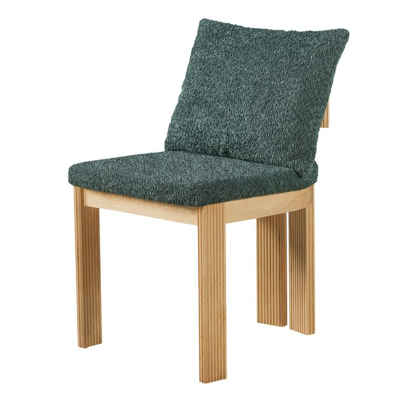 Christopher Knight Home - Modern 20.67" Boucle Upholstered Dining Chairs Set, Ergonomic Contoured Seat & Solid Wood Legs