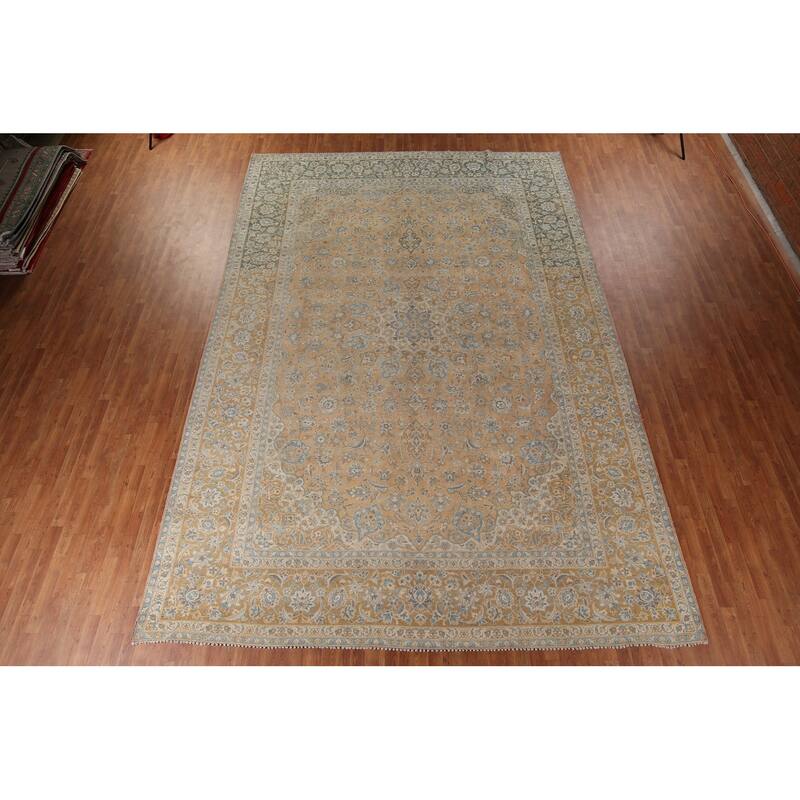 Traditional Najafabad Persian Vintage Rug Handmade Wool Carpet - 11'0" x 16'4"