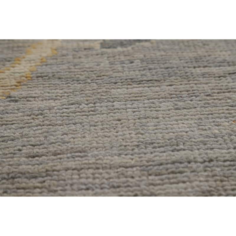Hand Knotted Oriental 100% Wool Carpet Transitional All-Over Greys & Charcoal Oushak Area Rug - 11' 9'' X 9' 4''
