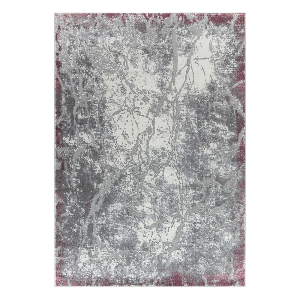 Petra Collection Lilac/Grey Abstract Area Rug