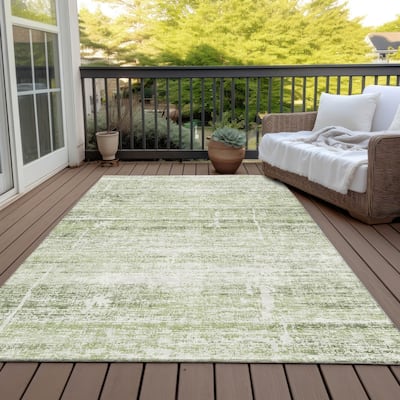 Machine Washable Indoor/ Outdoor Chantille Solid Ombre Rug