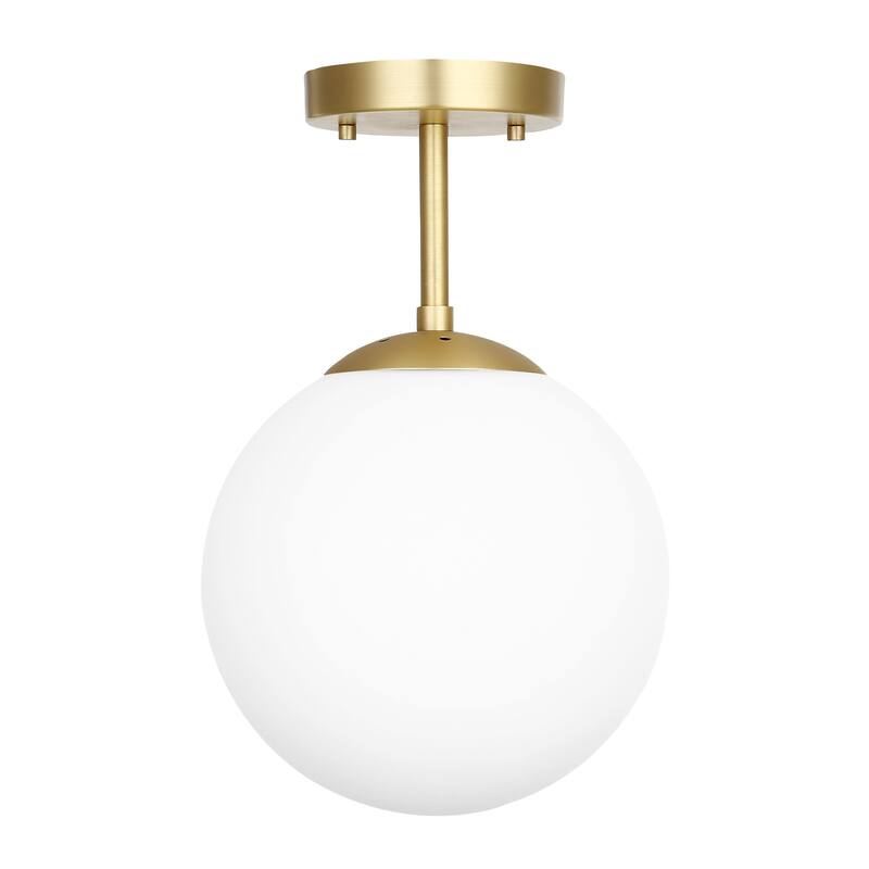 Light Society Tesler Globe Ceiling Light - Brass/White