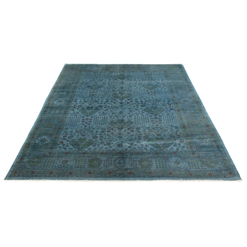 ECARPETGALLERY Hand-knotted Vibrance Light Denim Blue Wool Rug - 9'0 x 11'8