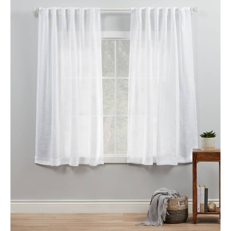 ATI Home Bella Sheer Hidden Tab Top Curtain Panel Pair - 54x63 - White