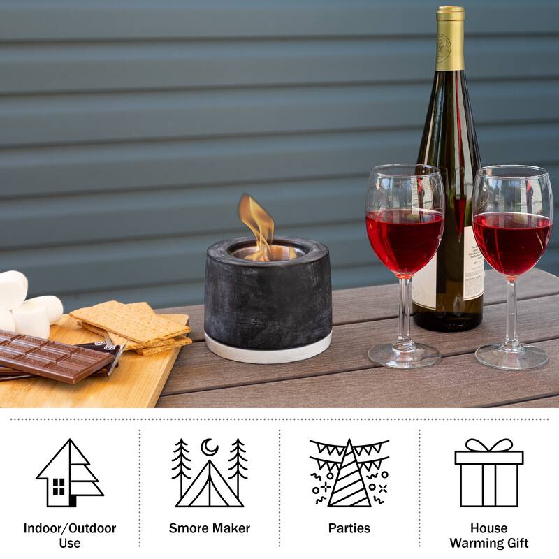 Pure Garden Bioethanol or Rubbing Alcohol Smokeless Tabletop Fire Pit