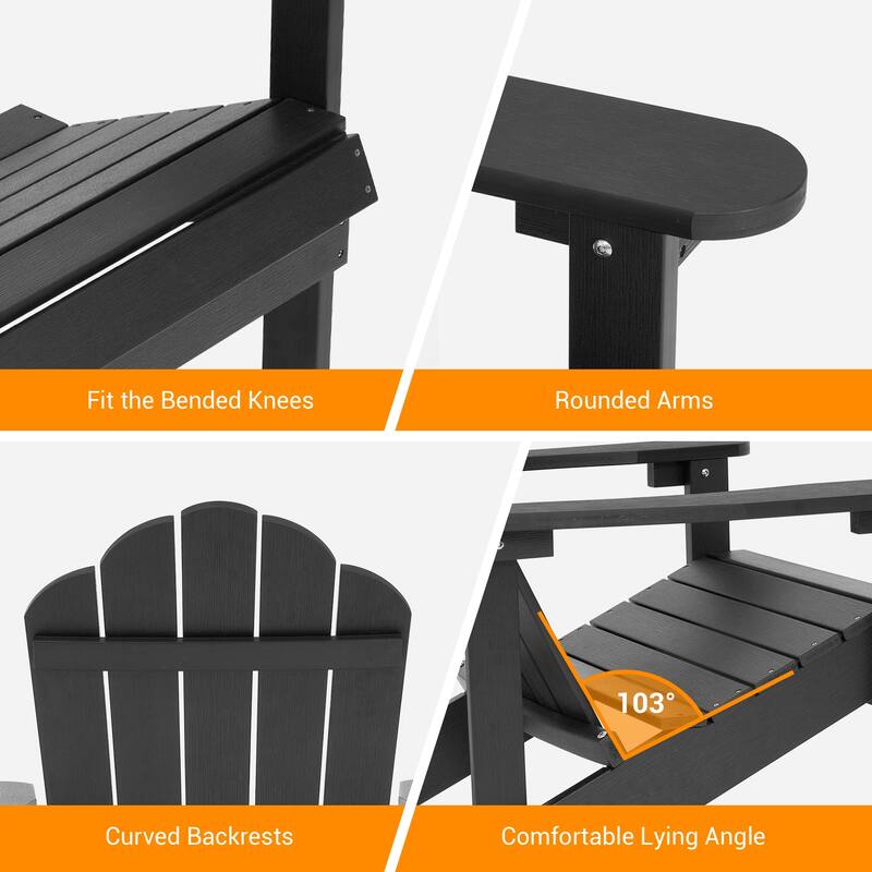 LIVOOSUN Adirondack Patio Chair Fire Pit Chair Weather Resistant
