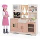preview thumbnail 3 of 5, Kids Kitchen Playset with Microwave and Coffee Maker for Ages 3+-Pink - 40" x 13.5" x 43" (L x W x H)