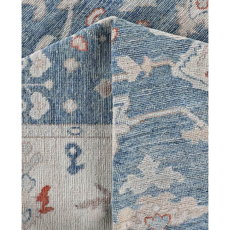 Oushak One-of-a-Kind Hand-Knotted Area Rug - Blue - 8' 10" x 12' 1"