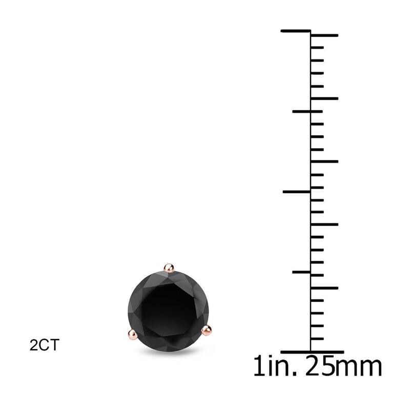 Auriya 14k Rose Gold 1/2 to 4ctw Black Diamond Stud Earrings Martini-set - 2ctw