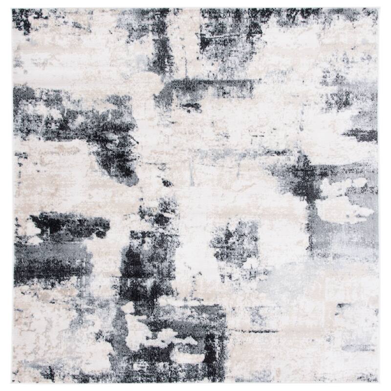 SAFAVIEH Lagoon Susann Modern Rug - 6'7" Square - Ivory/Charcoal