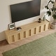 preview thumbnail 3 of 25, 78.74" Modern TV Stands with Brown Wood Grain,Mid Century Media Console With 4 Cabinets