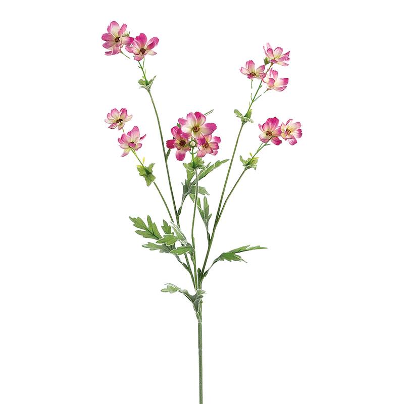 Baby Cosmos Artificial Silk Floral Spray - 27.5" - Pink