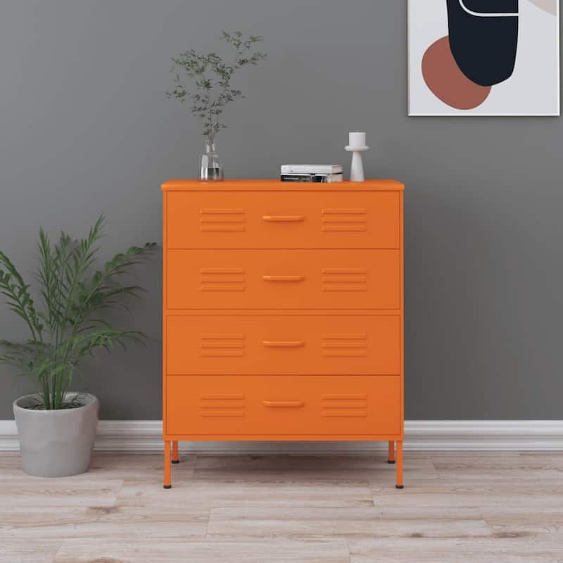 vidaXL Chest of Drawers Dresser for Bedroom Sideboard Storage Cabinet Steel