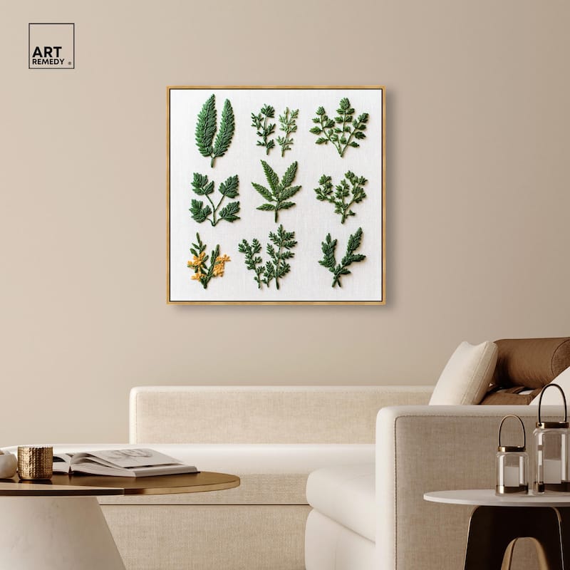 Stitched Sprout I Canvas by Art Remedy