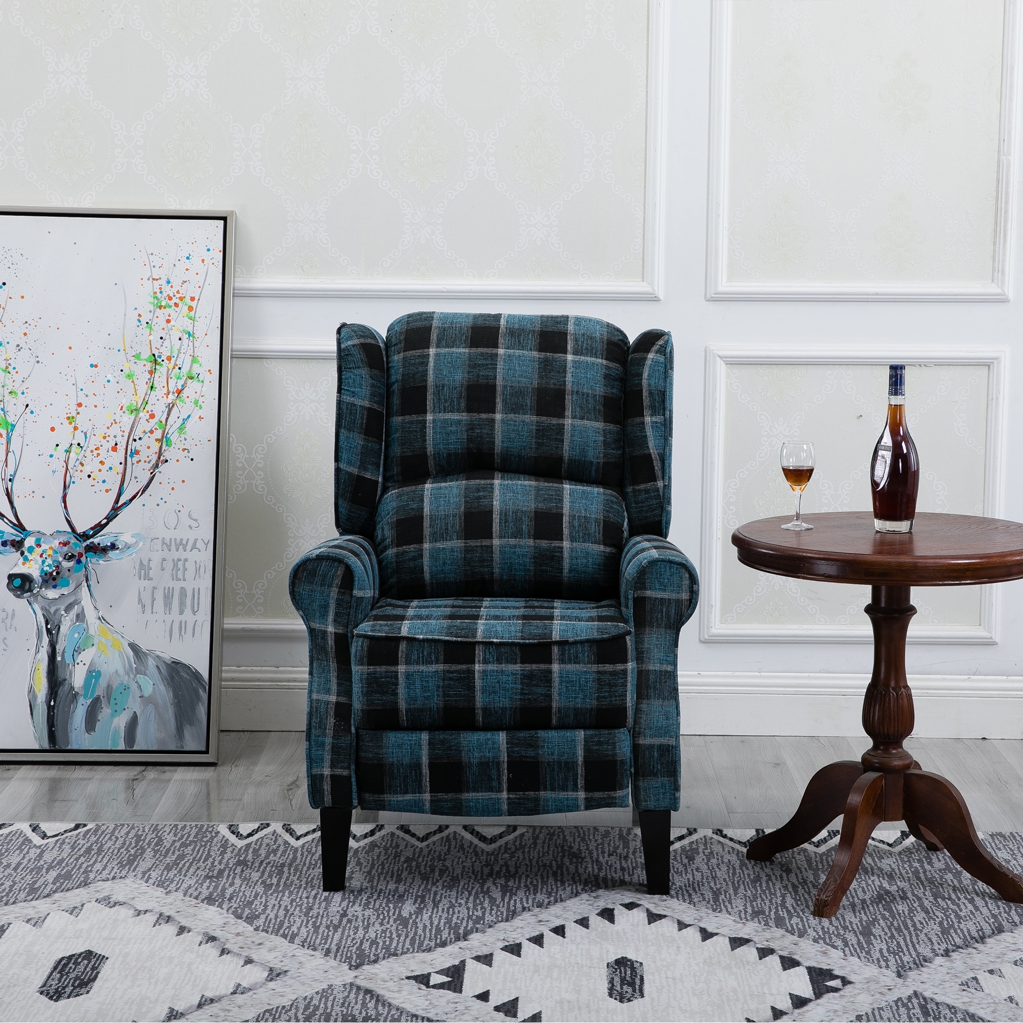 Blue hotsell check chair
