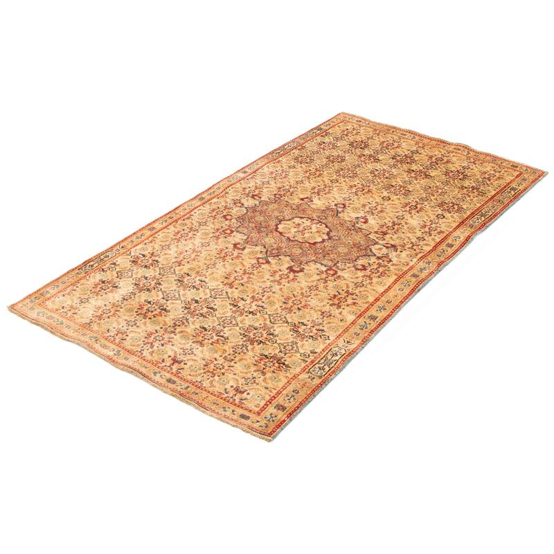 ECARPETGALLERY Hand-knotted Andelz Beige Wool Rug - 4'5 x 8'2