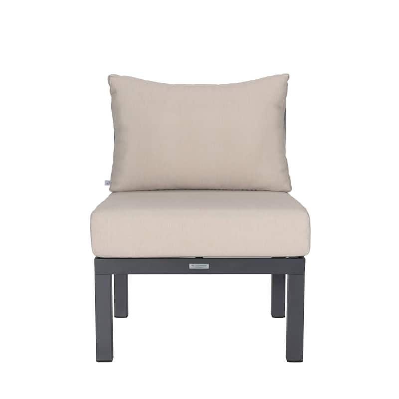 Outdoor 7-Piece Patio Sectional Set Aluminum Frame W/ Fire Pit Table