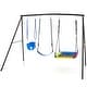 preview thumbnail 10 of 16, EROMMY Heavy-Duty A-Frame Metal Swing Set for Kids - 440lbs Capacity, Includes Saucer Swing & Belt Swing