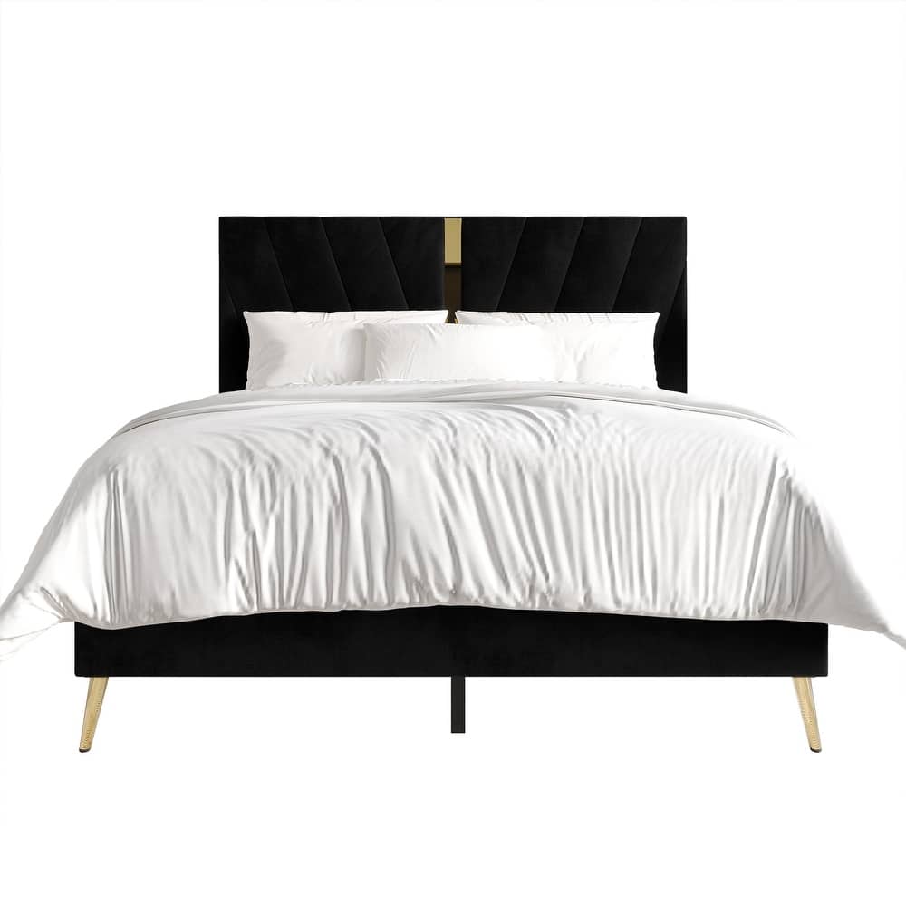 CraftPorch Luxurious Velvet Upholstered Bed