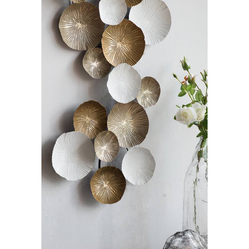 Modern Metal Wall Decor Large Hanging Sculpture Panel with Texture Shape for Bedroom Entryway Living Room