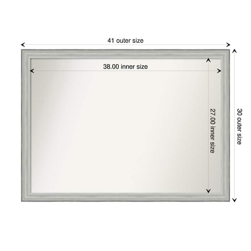Non-Beveled Wood Bathroom Wall Mirror - Bel Volto Silver Frame