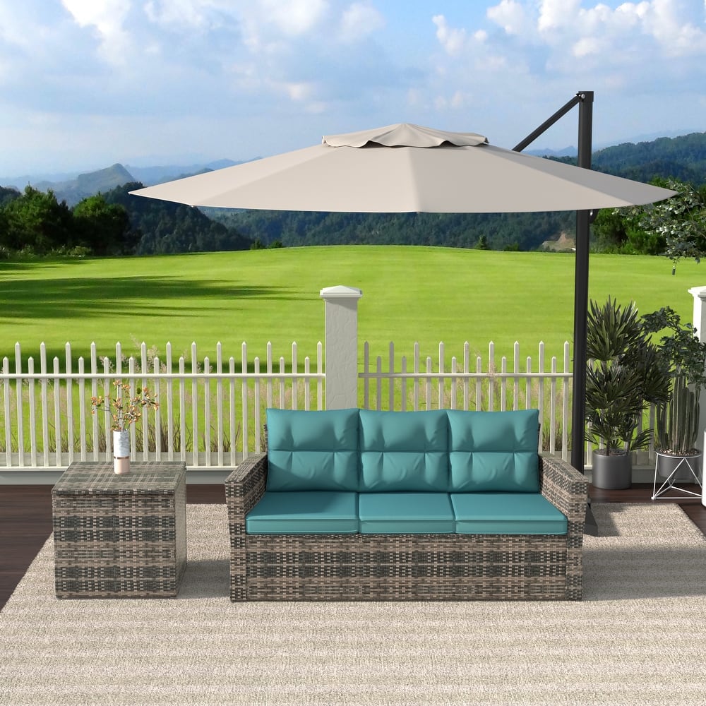 Cruz Brown Wicker Outdoor Patio Sofa