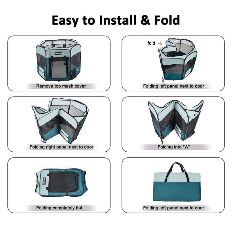 Jespet Soft-Sided Folding Dog & Cat Playpen