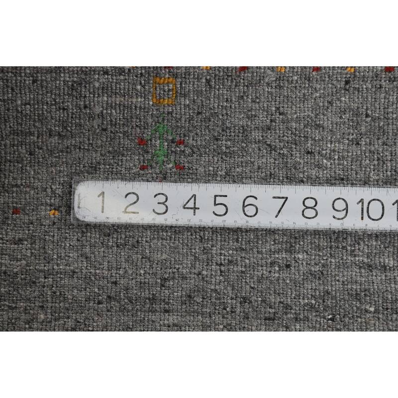 Hand Knotted Oriental 100% Wool Carpet Tribal Animal Pictorial Greys & Charcoal Gabbeh Area Rug - 5' 10'' X 4' 5''
