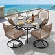 preview thumbnail 67 of 71, Nuu Garden Rattan Metal Patio Dining Set with Umbrella Hole, Zippered Cushions Swivel Chairs - 5PCS Round Table