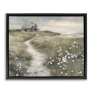 Stupell Path To Coastal Cottage Framed Floater Canvas Wall Art Design ...