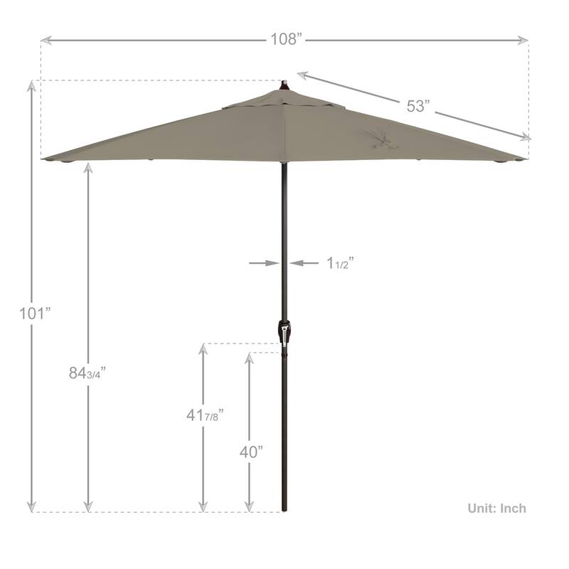 North Bend 9-foot Crank Open Auto-tilt Bronze Finish Patio Umbrella by Havenside Home (Base not included)