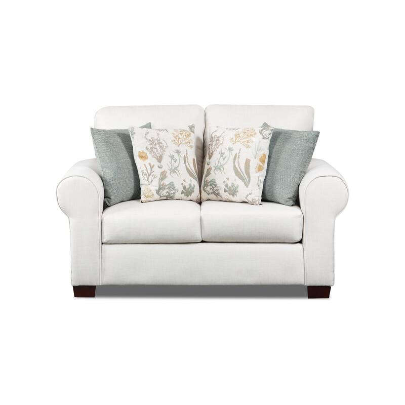 American Furniture Classics Model 8602-41 Beaujardin Loveseat with Four Throw Pillows - N/A