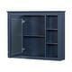 preview thumbnail 11 of 12, GDFStudio - Riggs Modern Wall-Mounted Bathroom Storage Cabinet with Mirror and Open Shelves (Not Include Bathroom Vanity)